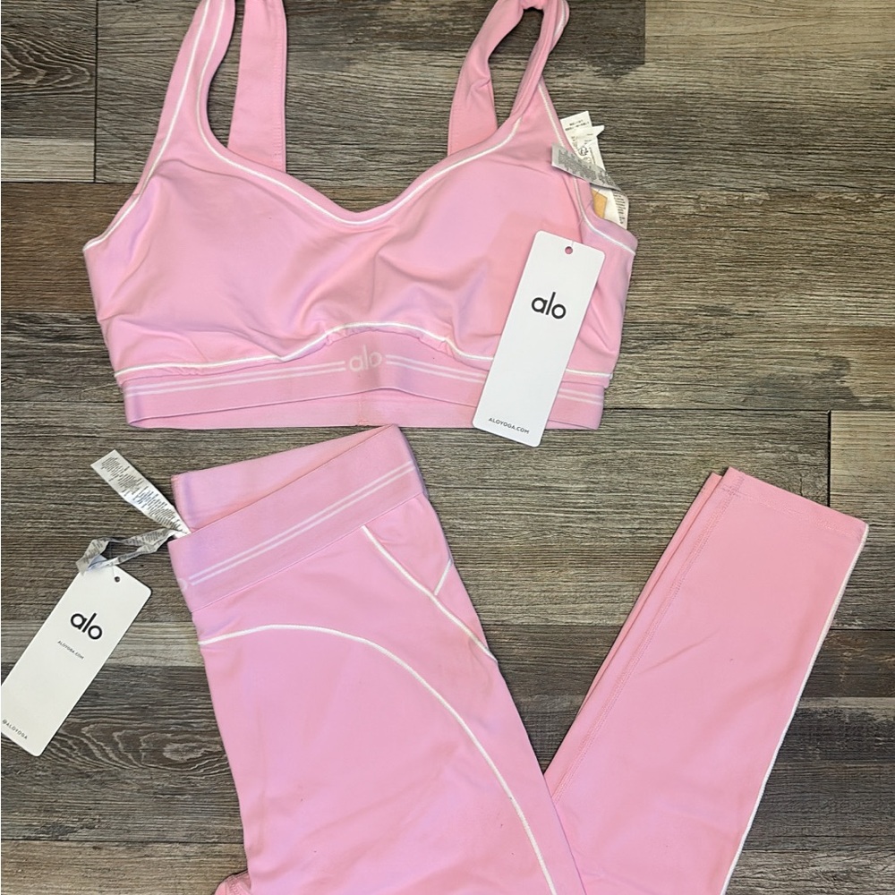 Alo Yoga Heart Throb Tights + Bra Set